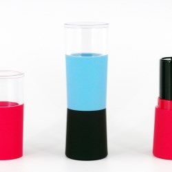 Lipstick with clear ABS/SAN cap